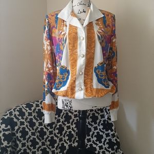 VTG Ornate Top Jewel Tone 80s 90s Baroque